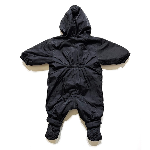 Bonpoint Lightweight Snowsuit w/Booties | Fleece Lined | Black | 6 Months - Picture 3 of 5